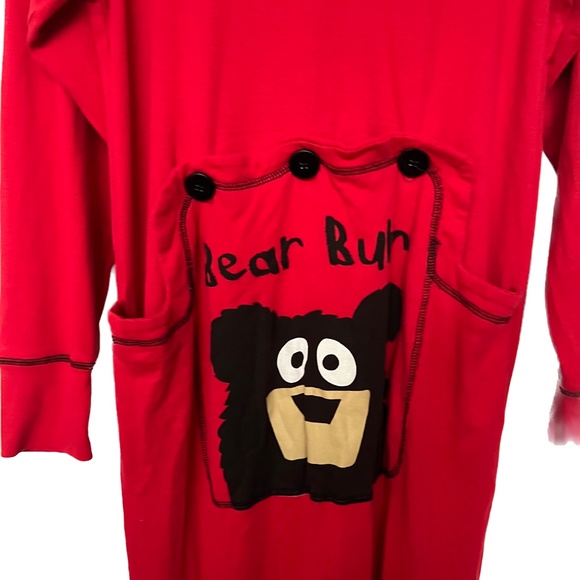 Lazy One Flap Jacks Long Johns Pajamas One Piece Size XL 100% Cotton Bear Bum - Picture 4 of 5